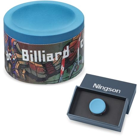 NINGSON Pool Cue Chalk 1 Pack, Premium Round Pool Stick Chalk Billiard Table Accessories for Professional Tournament, Clubs, Bars, Home (Outstanding Performance, Reduce Miscue, Durable)- Blue