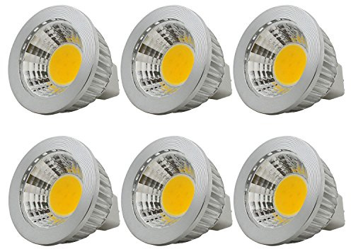 MR16/GU5.3 3W LED-lampor varmvita 2700K 210LM, DC 12V, 20 Watt glödande ekvivalent, ultraljus energibesparande spotlight, LED-lampa för infälld belysning spårbelysning, paket med 6