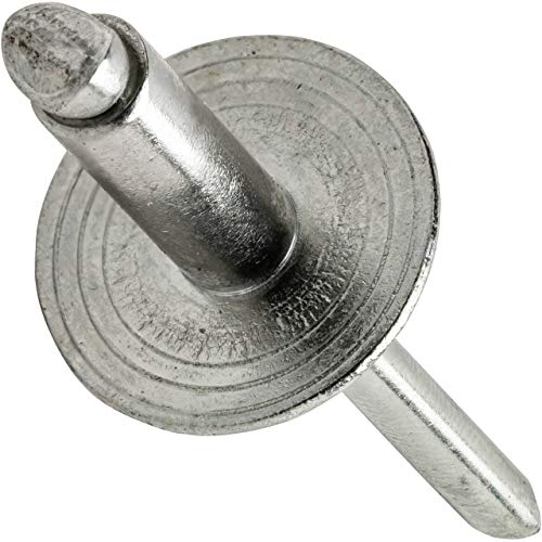 Fastenere Large Flange Pop Rivets - 3/16 x 3/8 (25 Pack) Heavy Duty, Stainless Steel Blind Rivets, Open End 6-6 Grip Range .251 - .375, Corrosion Resistant, High Tensile & Shear Strength
