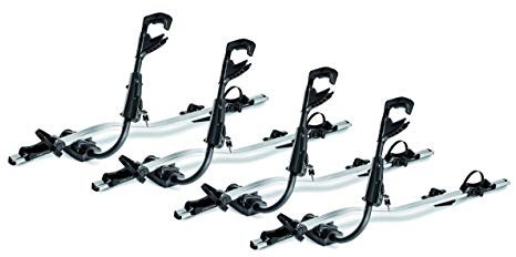 Lot de 4 porte-vélos Fast Rider en aluminium + barres de toit VDP Evo en aluminium compatibles avec Citroën Saxo 3 portes 1996-2004