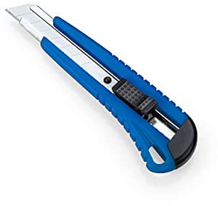 Dahle Taglierina Basic (lama a scatto da 18 mm, coltello multiuso e coltello artigianale per uso versatile, include 2 lame di ricambio) blu
