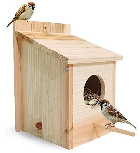 Casitas de Madera para Pajaros Exterior para Colgar en el Jardin, Nidos de Agaporni, Jaula para Canarios e incubadora para Criadores