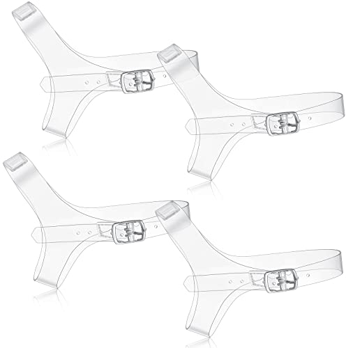 Xinnun 2 Paires Sangles de Chaussures pour Talons Sangle de Chaussure Amovible pour Talons Ceinture de Chaussures Transparente Sangle de Cheville Lacets Amovibles Transparents pour Femmes Blanc