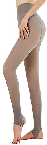 Yutdeng Medias de Invierno con Forro Mujer Leggins Termicos Translúcidos Medias Grueso Tights Elástica Cálidas Leggins de Cintura Alta Pantimedias Media Pie