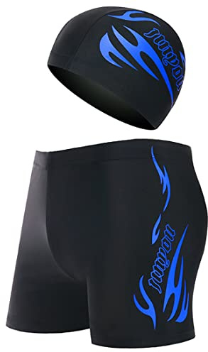 SCJJZ bañador Hombre,Gorro Piscina Hombre,Bañador para Hombre, Calzoncillos Tipo bóxer con Gorro de baño, Juego de 2 Piezas (bañador: Talla XXL)