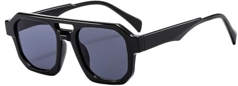 LJCZKA Gafas de Sol Doble Puentes Retro Para Mujeres y Hombres, 70s Estilo Vintage Piloto Gafas Protectoras UV400