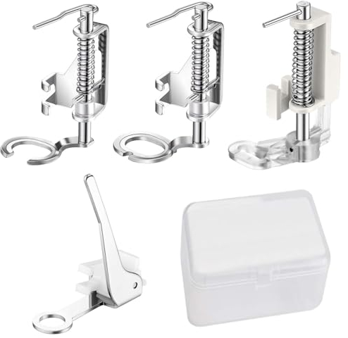 Quilt Fuß, Stickerei Fuß, 4 Stück Stickerei Fuß, Nähmaschinen Quilt Fuß, Premium-Qualität Naehfuesse, Fuß Nähfüße für Haushalt Multifunktionale, Robuster Quilting mit Aufbewahrungsbox aus Kunststoff