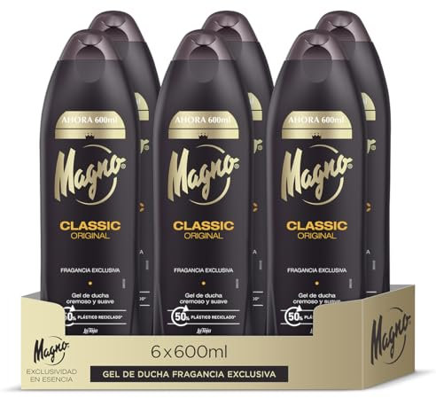 Magno - Gel de Ducha Classic - pack de 6 de 600 ml (3.600 ml) - Cremoso y agradable - Su fragancia no te dejará indiferente