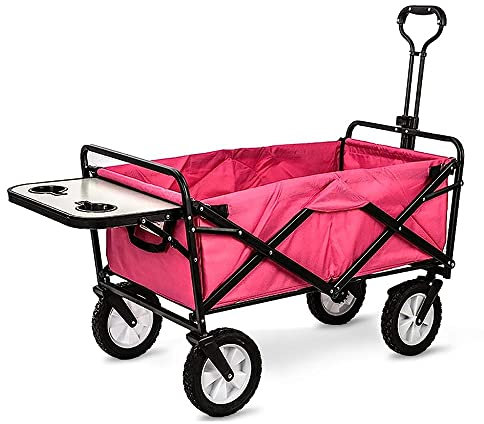 CRBUDY Chariot à Bras Pliable G-Arden, Chariot Robuste pour Camping en Plein air, Pique-Nique, pêche, Chariot de Courses Multifonction avec Planche de Table, Charge : 80 kg/Vert armée (ro