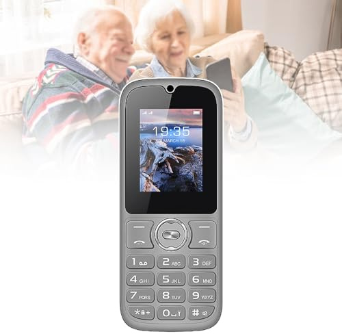 Basic Mobile Phone for The Elderly, Unlocked 2G Cell Phone with Big Buttons, Backup Dumb Phone with GSM Standard, Supports Dual SIM + SD Card,No Internet,Grey