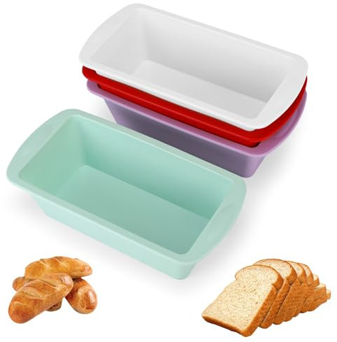 Pavlleen 2 Pezzi Stampi Plumcake Silicone, Teglia per Pane in Cassetta Rettangolare, Stampo per Dolci Antiaderente, Stampi per Plumcake e Torte Fai Da Te, Compatibili con Forno e Microonde
