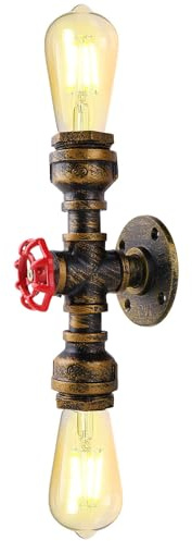 KAWELL Vintage Conduite D'eau Applique Murale Industriel Rétro Lampe de Mur
