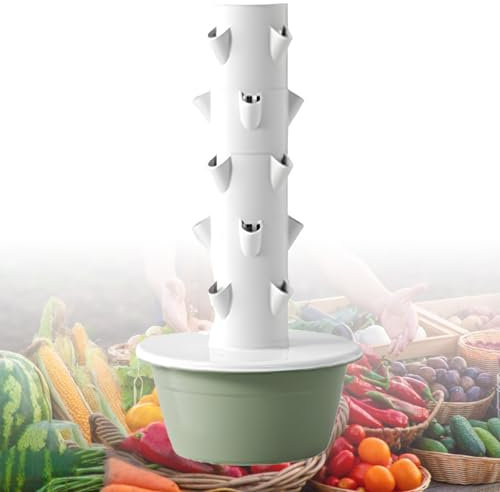 Tour Hydroponique Potager Vertical Système de Culture Hydroponique Tour Hydroponique Verticale Mangez ET Récoltez Immédiatement Convient Pour la Plantation Hors SOL en Intérieur,green-5-Layers