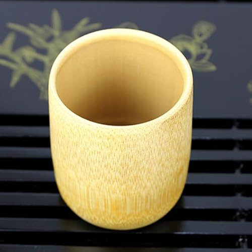 Tazza da tè in bambù fatta a mano, bicchiere da sake o vino in legno ecologico, bicchieri in bambù naturale per tè, espresso o succhi di frutta, tazza rustica da 6 cm, per interni ed esterni