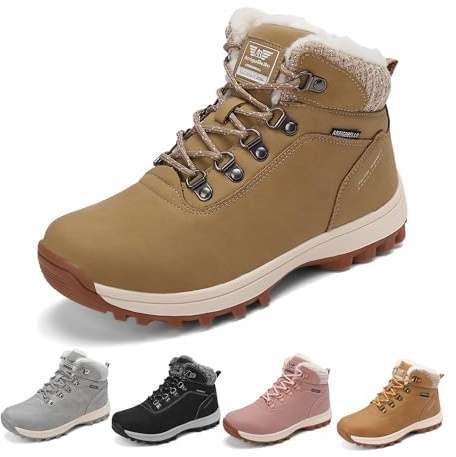 ARRIGO BELLO Bottes Hiver Femme Fourrées Bottines Chaussure Neige Randonnée Antidérapant Boots Taille 36-41 (A Marron, 41)