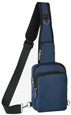 BROADREAM Diebstahlsichere Umhängetasche Sling Chest Crossbody Bag mit Reißverschluss Lock und RFID-Blockierung, Wasserdicht Brusttasche Schultertasche Männer Frauen für Outdoor-Sport und Wandern