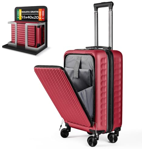 ARTREE Maleta de Cabina 52x35x20cm,ABS Material Trolley Rígida Expandible, con Ruedas giratorias Desmontables,Cerradura combinación,Ideal como Equipaje de Mano para Iberia, Vueling o Easyjet