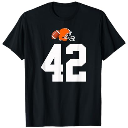 Americano Fútbol Casco Estilo Vintage Número 42 Camiseta