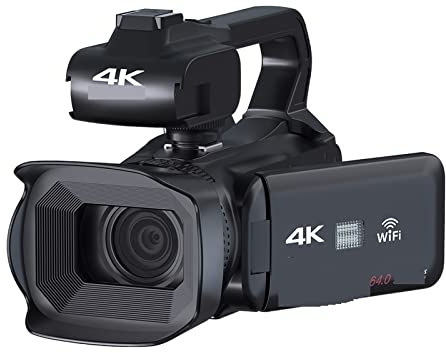 64MP Digital Camera with 4K Video, 18X Zoom, Professional Stream Camcorder, Vlog Recorder, Includes 64GB SD Card