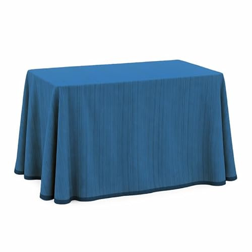 ECOMMERC3 | Ropa Mesa Camilla para Mesa Cuadrada 90 x 90 cm y 75 cm de Altura | Falda Mesa Camilla Suave y Resistente | Mantel Camilla Javea Color Azul | Enaguas Mesa Camilla Fabricadas en España