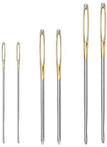 6 Pieces Large Eye Darning Needles for Wool, Stainless Steel Sewing Needles, Blunt Knitting Needles for Sewing Up Knitting, Crochet Needle for Tapestry DIY Craft