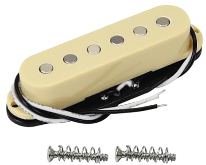 FLEOR Alnico 5 ST pickup enkel spole pickup gitarr hals pickup platt stång för ST Squier elgitarr, kräm