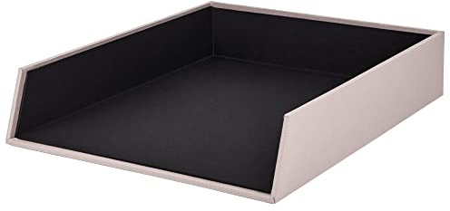 Rössler SOHO Briefablage A4 | Dokumentenablage A4 | Schreibtisch Organizer aus Papier | Ablagefächer stapelbar | Büro Organizer Schreibtisch Zubehör | 32 x 26 x 6 cm | 1 Stück | Farbe: Rosa | Powder