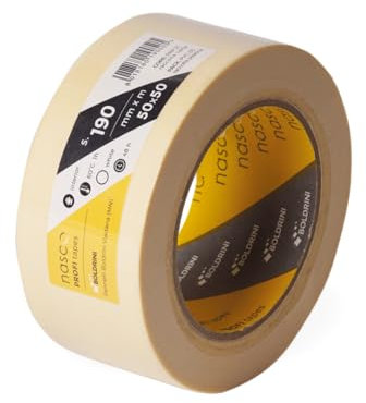 Boldrini Nastro Carta 50 mm x 50 m – Mascheratura e Verniciatura Professionale, Adesivo Forte ma Rimovibile Senza Residui, per Pareti, Legno, Metallo, Fai-da-Te