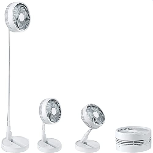 Generico Aria Perfect Ventilatore Pieghevole Portatile Ricaricabile Senza Fili 2 in 1 da Tavolo e da Pavimento 3 Velocità Batteria Lunga Durata Altezza regolabile fino a 120 cm, Ricarica USB, 25 dB