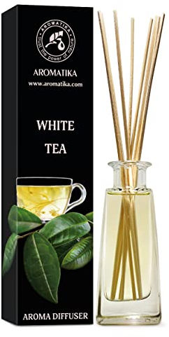 Difusor de Aroma Té Blanco 100 ml - Fragancia de Habitación & de Hogar - Ambientador - Difusor Perfumado - Regalo - Aromaterapia - SPA - Hogar - Oficina - Club - Restaurante - Boutique