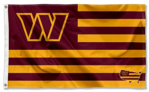 Washington Commanders USA American Nation Stripes 3x5 Grommet Flag