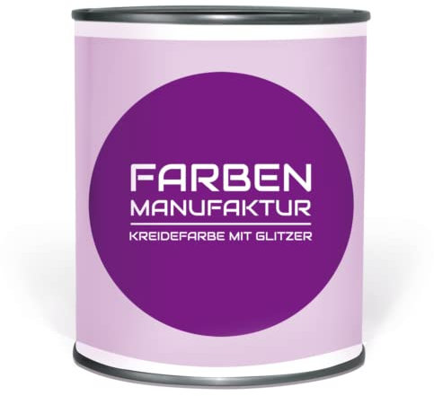 Farben Manufaktur Kreidefarbe Glitzerfarbe Shabby Chic Holz Vintage Möbelfarbe RAL 0,1/0,75L, Farbe: ca. RAL 9010 Reinweiß, Größe: 0,75L