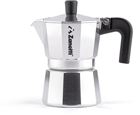 Zanetti, Mama Moka-kaffebryggare i aluminium, kaffebryggare 6 koppar, espressomocka med anti-droppsystem, silikontätning, ergonomiskt handtag