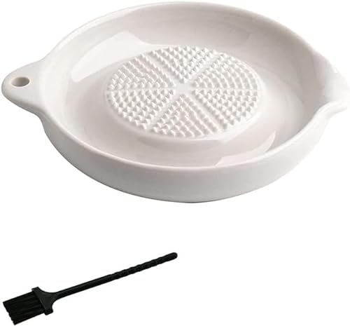Wisebom Grattugia in ceramica, grattugia allo zenzero con spazzola, ceramica di alta qualità, punte affilate per risultati ottimali, grattugia per frutta e verdura per zenzero, aglio, noce moscata,