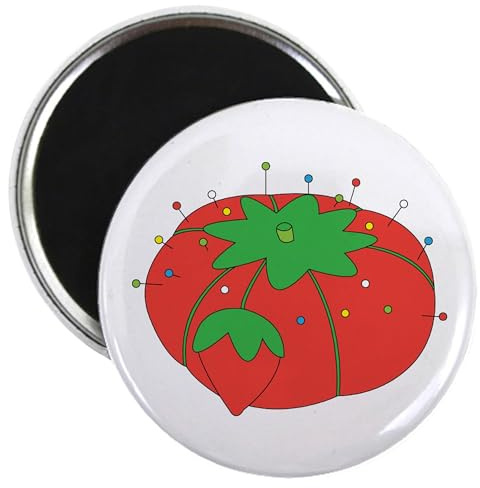 CafePress Tomato Pin Cushion Magnets 2.25 Round Magnet (10 pack)
