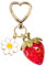Moguri Porte-clés fraise mignonne, pendentif de sac esthétique, porte-clés kawaii avec cœur, fleur et marguerite, accessoire de décoration pour fille, porte-monnaie, cadeau, rouge, L