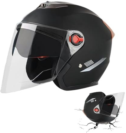 3/4 Motorradhelme | Motorradhelm Mit Schutzbrille | Jethelm Roller-Helm Scooter-Helm Moped Mofa-Helm Chopper Vintage - Um Die Kopfsicherheit Wirksam Zu Schützen