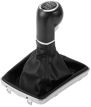 TUCKBOLD Pomo De Palanca De Cambios Manual De 6 Velocidades Con Cubierta para Opel para Astra Iii H | De Caja De Cambios Negro Plateado De Plástico Imitación Cuero 1 Pc.
