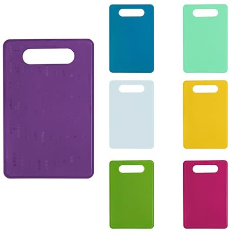Rebanky 7 Pezzi Taglieri Plastica Cucina Taglieri Plastica Colorati Tagliere Antiscivolo Piccolo Taglieri di per la Cucina con Scanalature per Verdure, Frutta, Carne (7 Colori