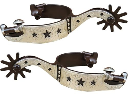 Danlai 1 par ridsko sporrar western kolstål cowboy hästsporre utrustning för ridning träning cowboy sporrar för häst