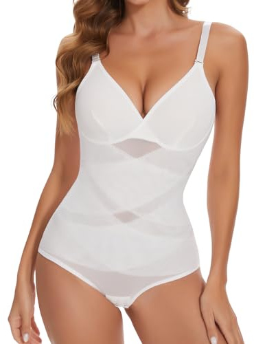 Joyshaper Shapewear Body gainant pour femme avec col en V et soutien-gorge