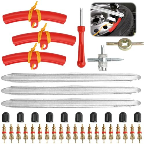 Jinsion 3 Pezzi Leve Smontagomme Moto 30cm Leva per Pneumatici, Smonta Pneumatici, Leva Pneumatici, Leva Smontagomme per Bici Motocicletta Bicicletta, Leve per Pneumatici, Cambio Pneumatici Attrezzo