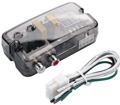 PNGKNYOCN Car Stereo Hight to Low Konverter,Mit Control Line Funktion, 2-Kanal-Auto-Audio-Lautsprecherkabel zu RCA Line Output Konverter für Auto Amp Subwoofer Verstärker