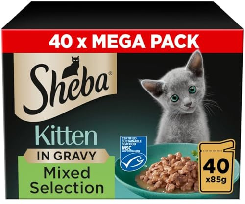 120 x 85g Sheba Sauce Collection Kitten Cat Food Pouches Mixed Selection in Gravy