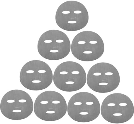 Beaupretty 10pièces Lot De Masques Prédécoupés Fibre Naturelle Pour Visage Soins Pour Peau Spa Pour Filles Et Femmes Gris Foncé