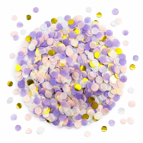ACKKOR 8000 Pezzi 50g Glitter Confetti Viola Oro, Confetti Neon Colorati, Decorazioni per Compleanno Oro Rosa Glitter, Grande Decorazione Pastello da Spargere