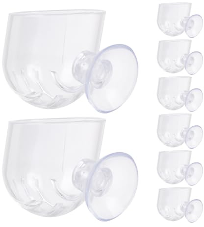 GANAZONO Lot de 8 Jardinières Hydroponiques Murales en Acrylique Transparent Petites Jardinières Ovales Suspendues avec Ventouse 4X36X36 CM Support Décoratif pour Aquarium et Culture