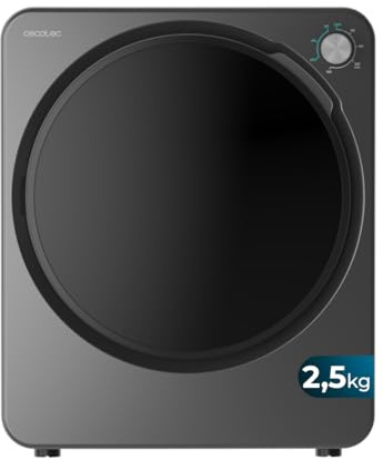 Cecotec Mini Sèche-Linge à Évacuation 2,5 kg Bolero DressCode Dry 3150V Dark. 950 W, 6 Programmes, Commande Knob Intuitive, Séchage Rapide et Efficace, Idéal pour les Petits Espaces, Dark Grey