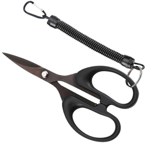 CVUTOVO Tijeras de Pesca Bordes Afilados de Acero Inoxidable y Mango de Goma, Cortador de Hilo Multifunción para Pesca al Aire Libre y Uso Diario