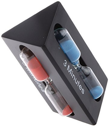 Fenteer 3/5 / Dreieck Sanduhr Zahnputzuhr Stundenglas Dekoration Geschenke, Schwarz